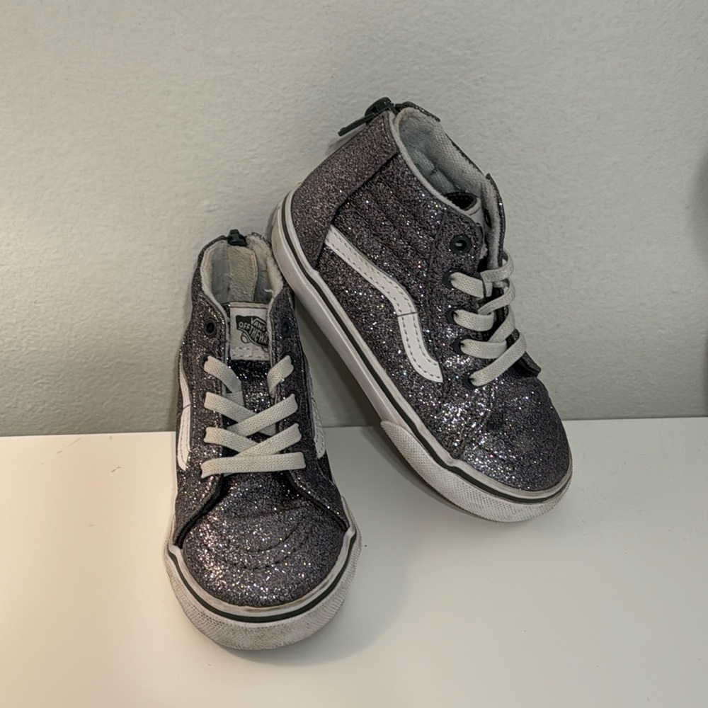 Used toddler sparkly Vans size 7